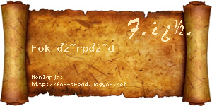 Fok Árpád névjegykártya