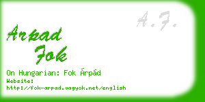 arpad fok business card